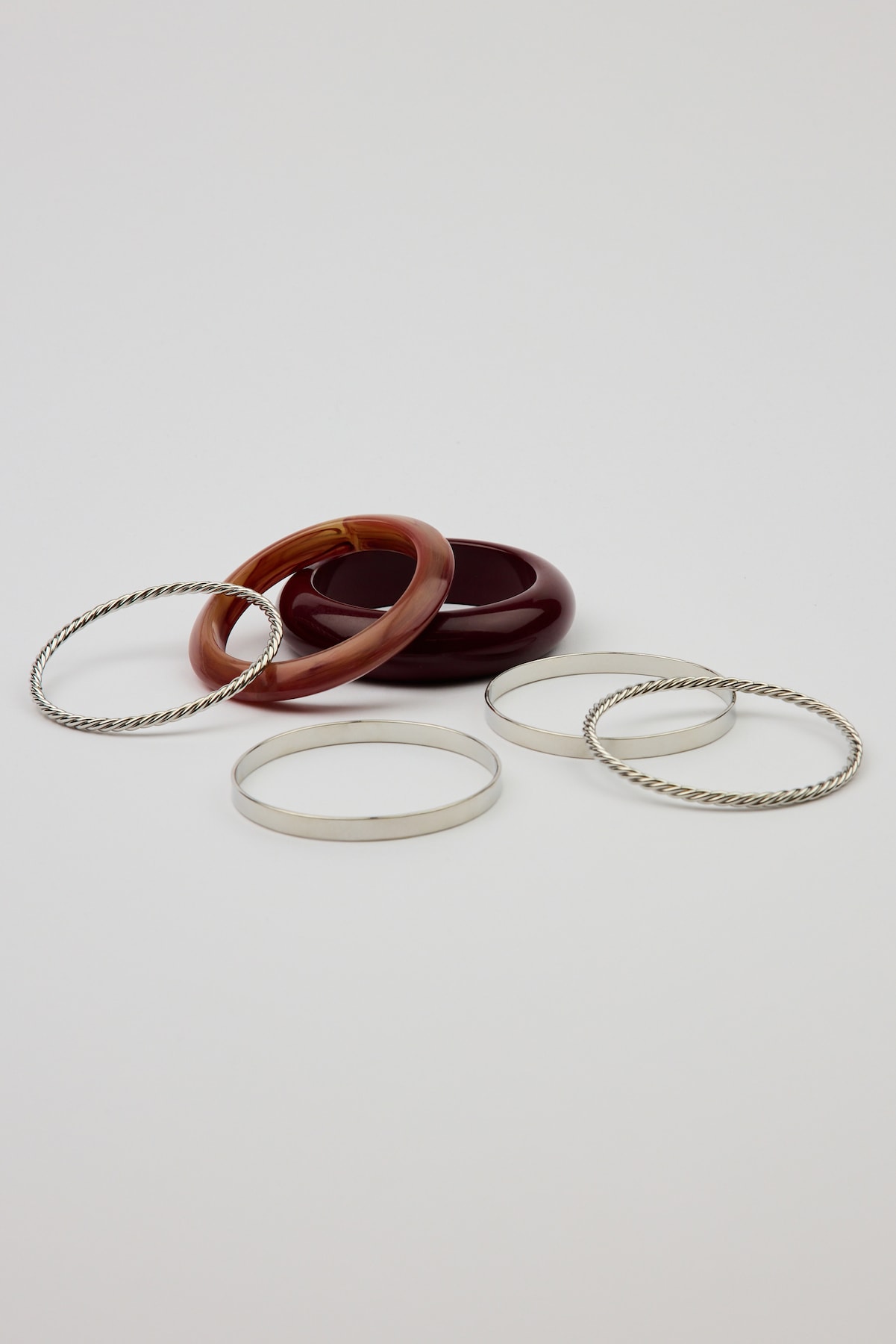 Alternative view of Set of 6 Resin & Clean Metal Bangles