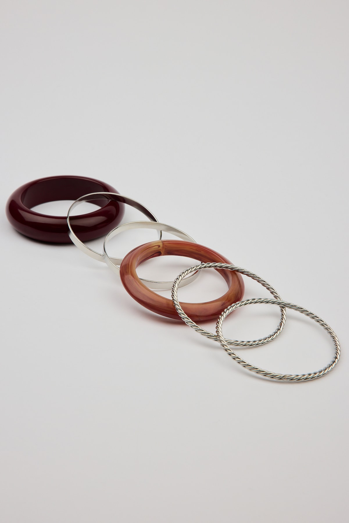 Set of 6 Resin & Clean Metal Bangles - Image 3