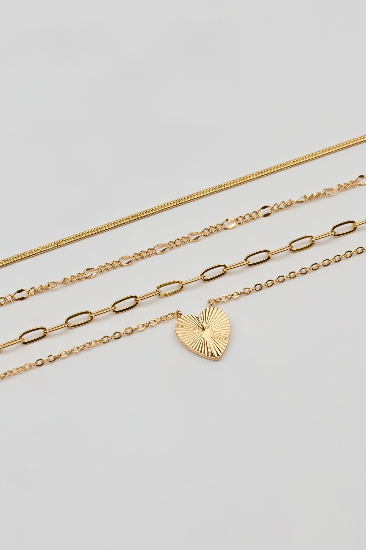 Alternative view of Set of 4 Heart & Chain Necklaces
