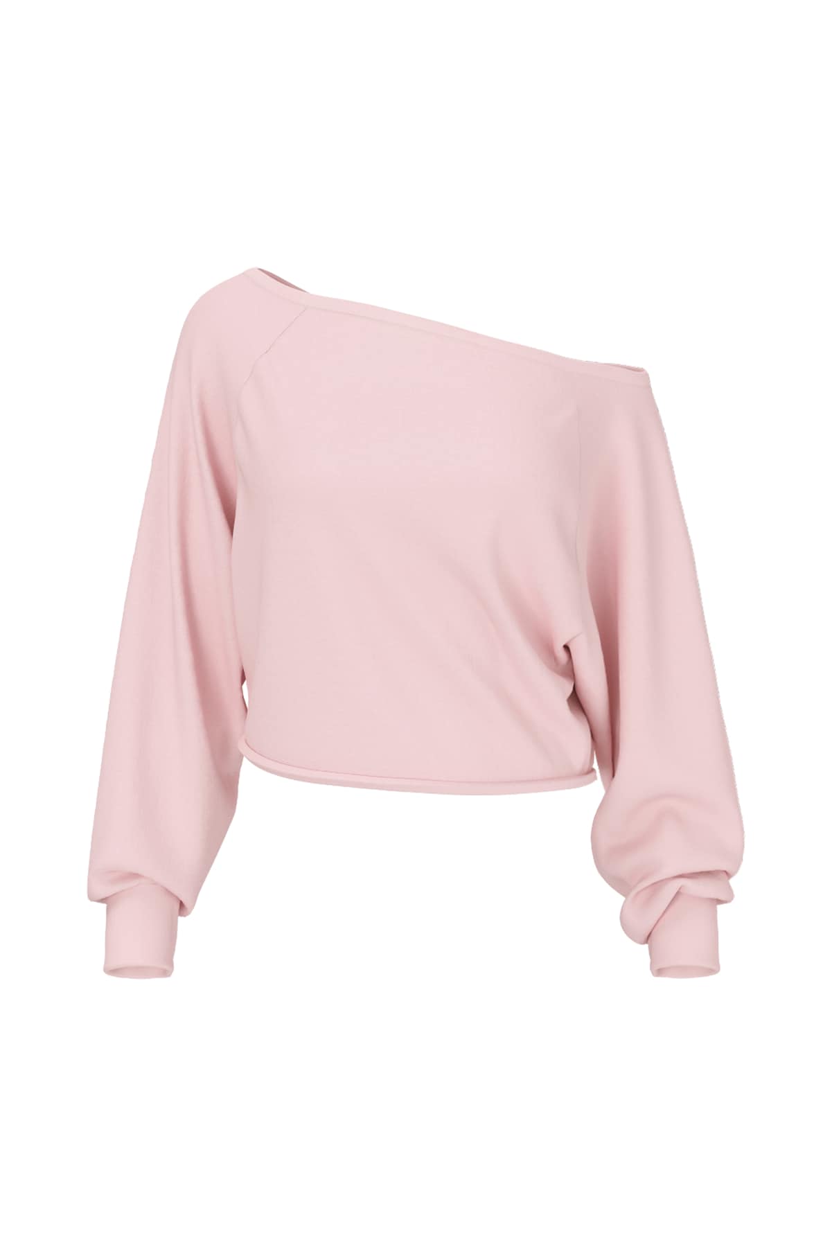 Alternative view of SoftTerry™ Raw-Edge Off Shoulder Sweatshirt