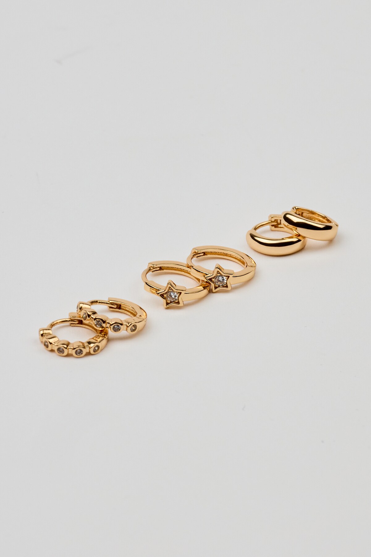 Alternative view of 3 Pack Mini Stars & Gem Hoop Earrings