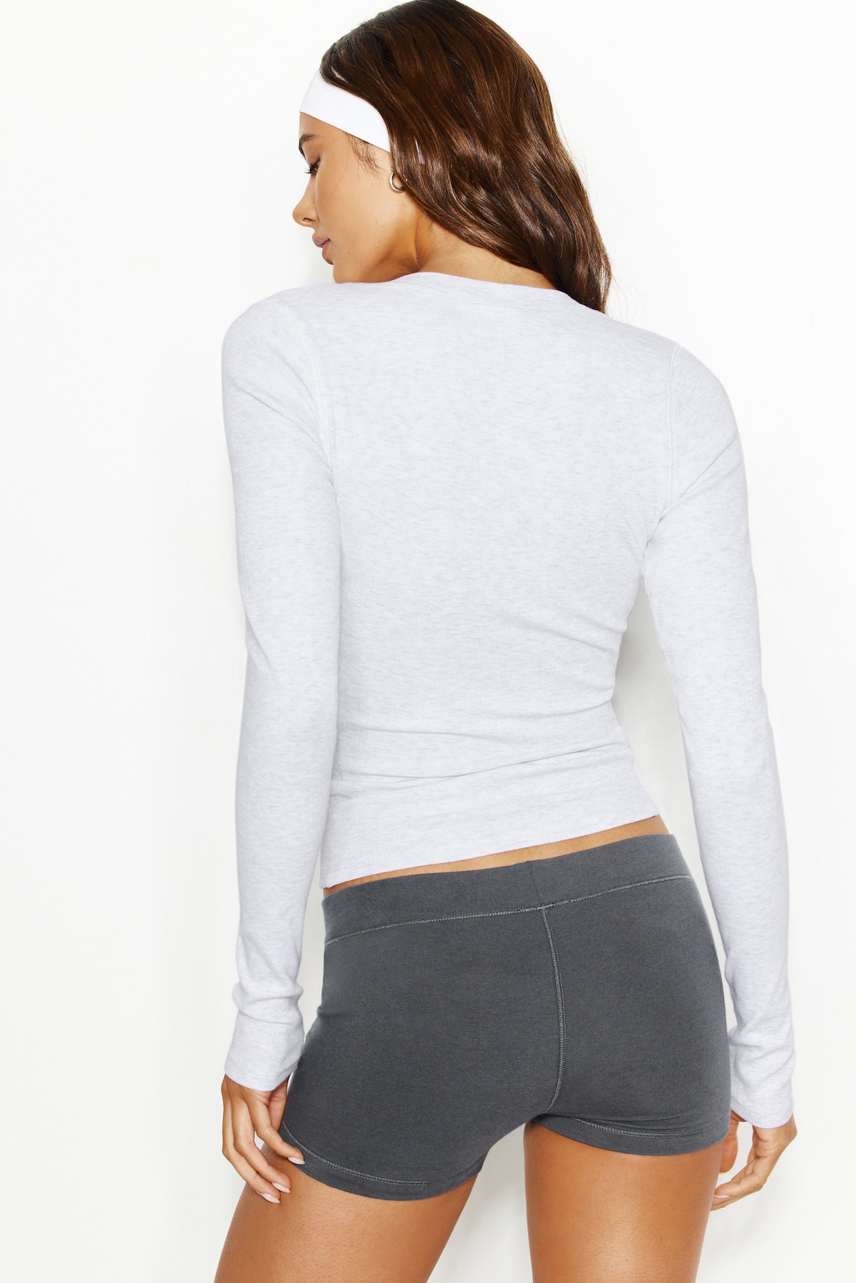 SnatchRib Crewneck Henley Long Sleeve Top - Image 4