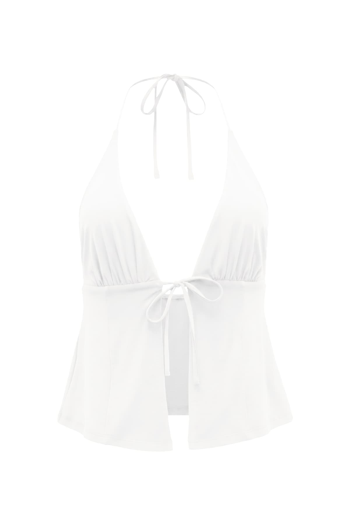 Alternative view of Plunge Tie Front Halter