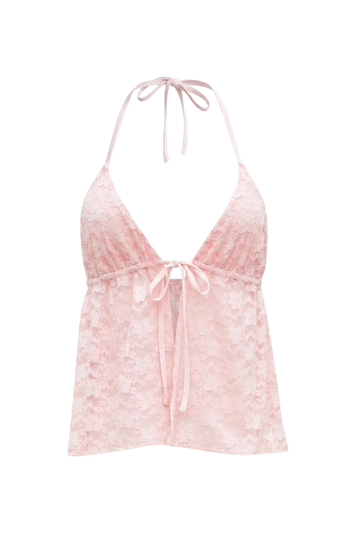 Alternative view of Lace Babydoll Flyaway Halter Top